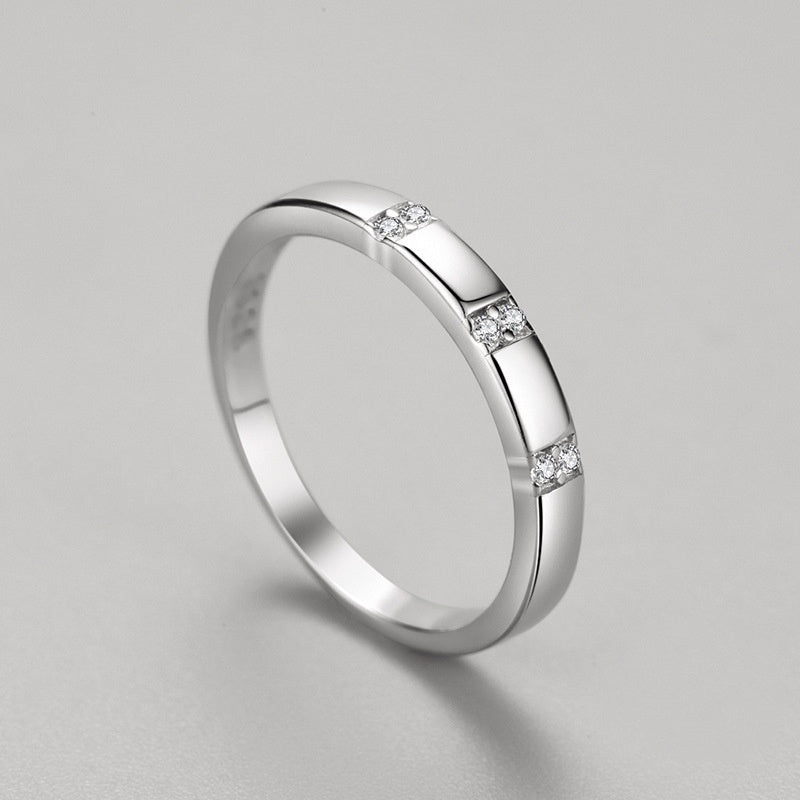 Classic Lumine Ring Silver, nhẫn đai trơn bản vừa chia thành từng đoạn