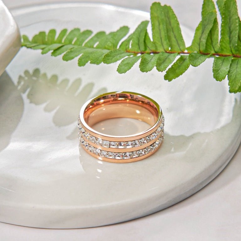 Eternity Dual Ring Rose Gold
