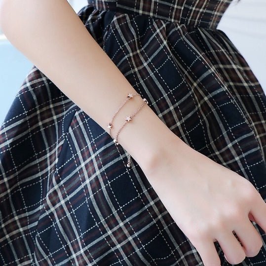 Five Pointed Star Bracelet Rose Gold