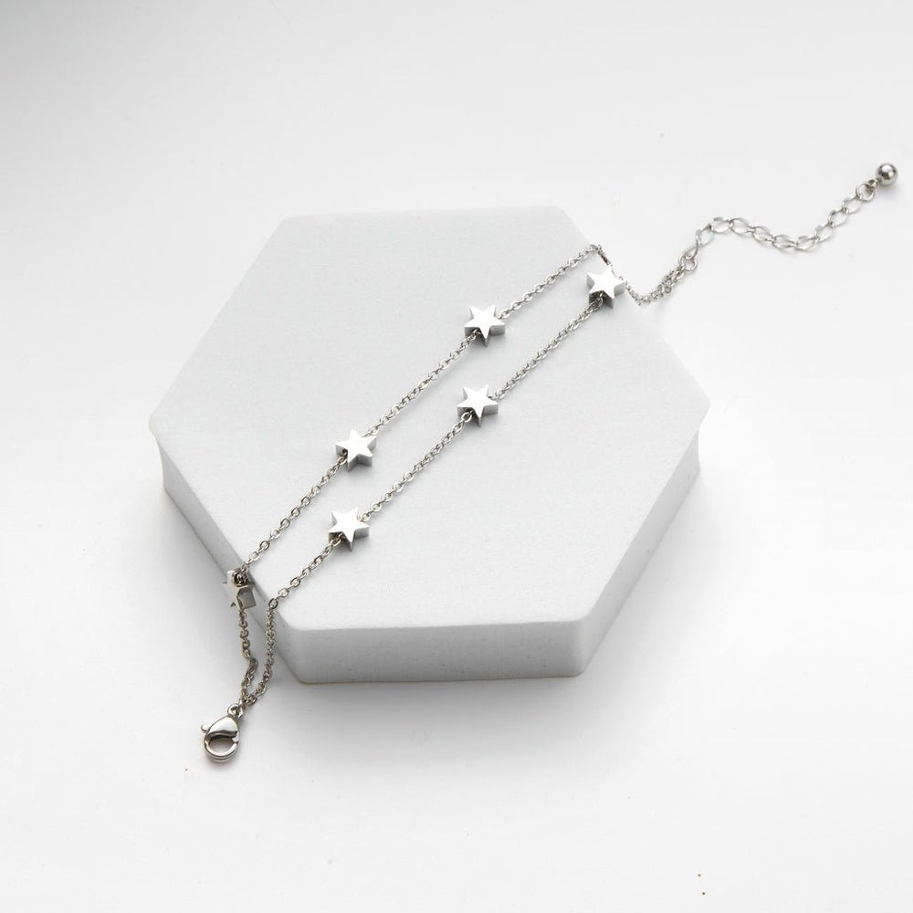 Five Pointed Star Bracelet Silver