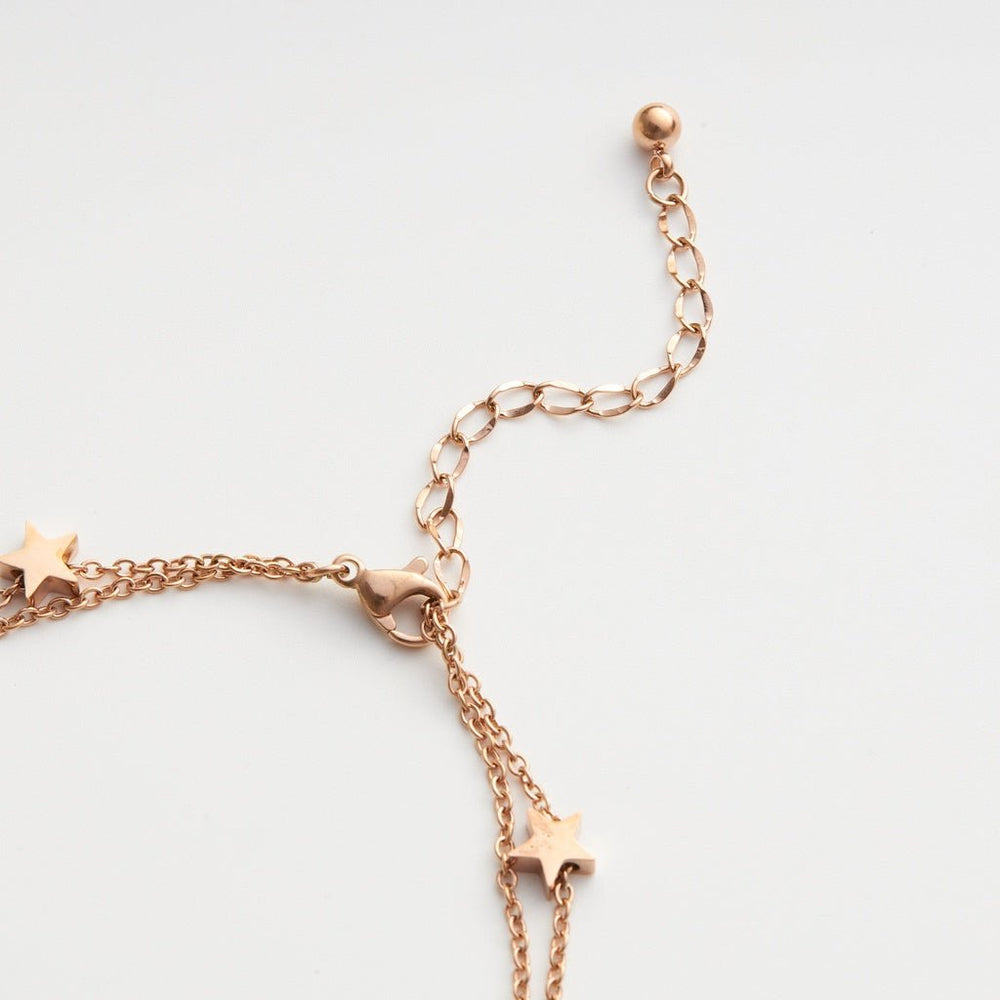 Five Pointed Star Anklet Rose Gold