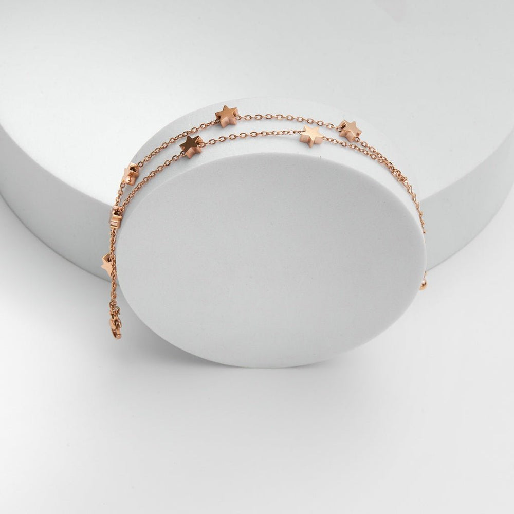 Five Pointed Star Bracelet Rose Gold