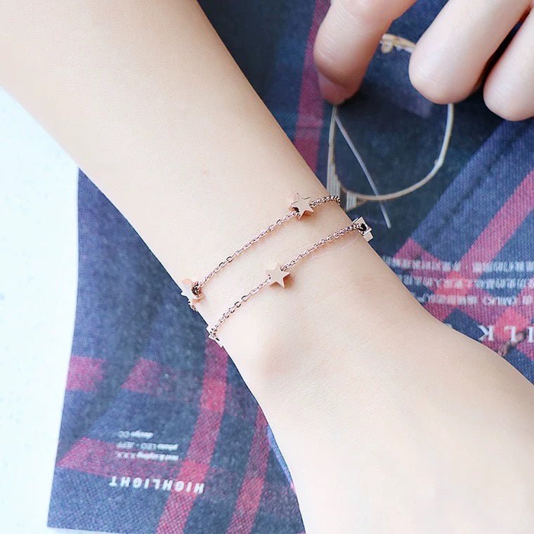 Five Pointed Star Bracelet Rose Gold