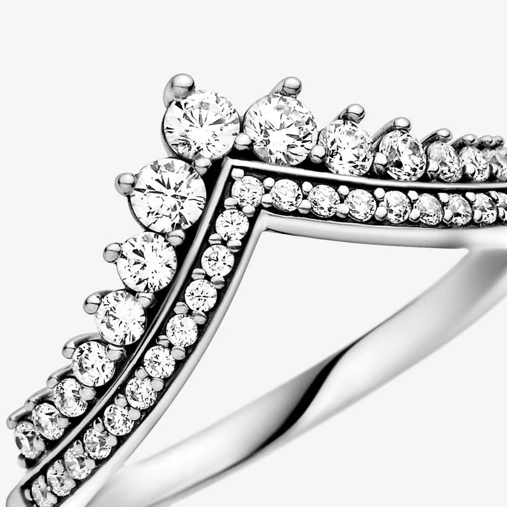 Princess Wishbone Ring Silver