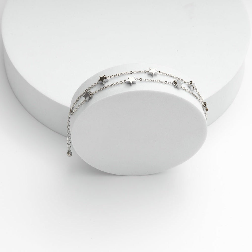 Five Pointed Star Bracelet Silver