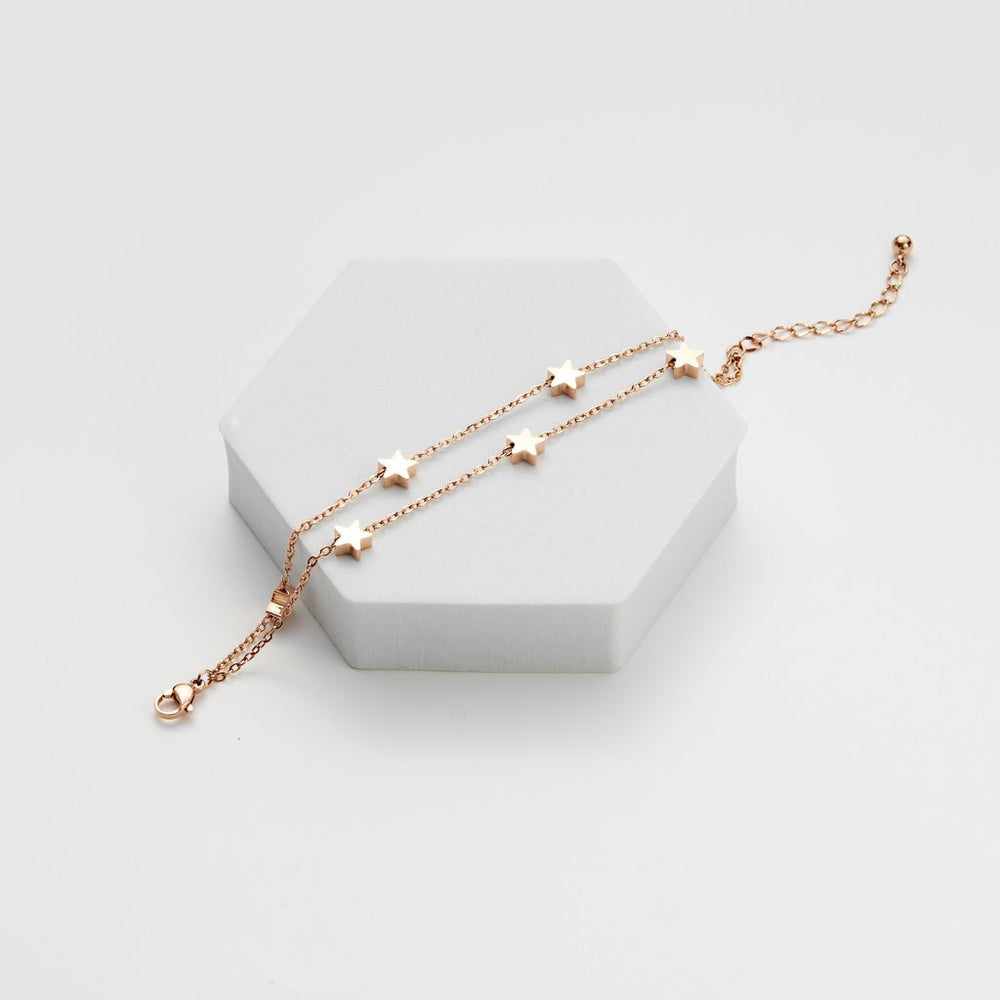 Five Pointed Star Bracelet Rose Gold