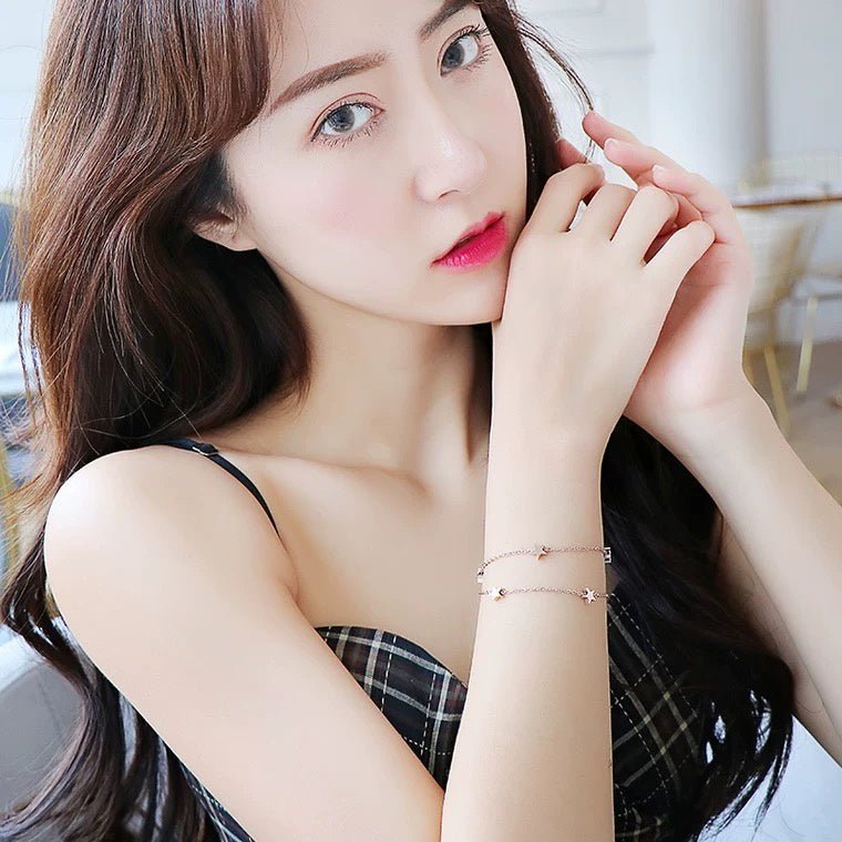 Five Pointed Star Bracelet Rose Gold