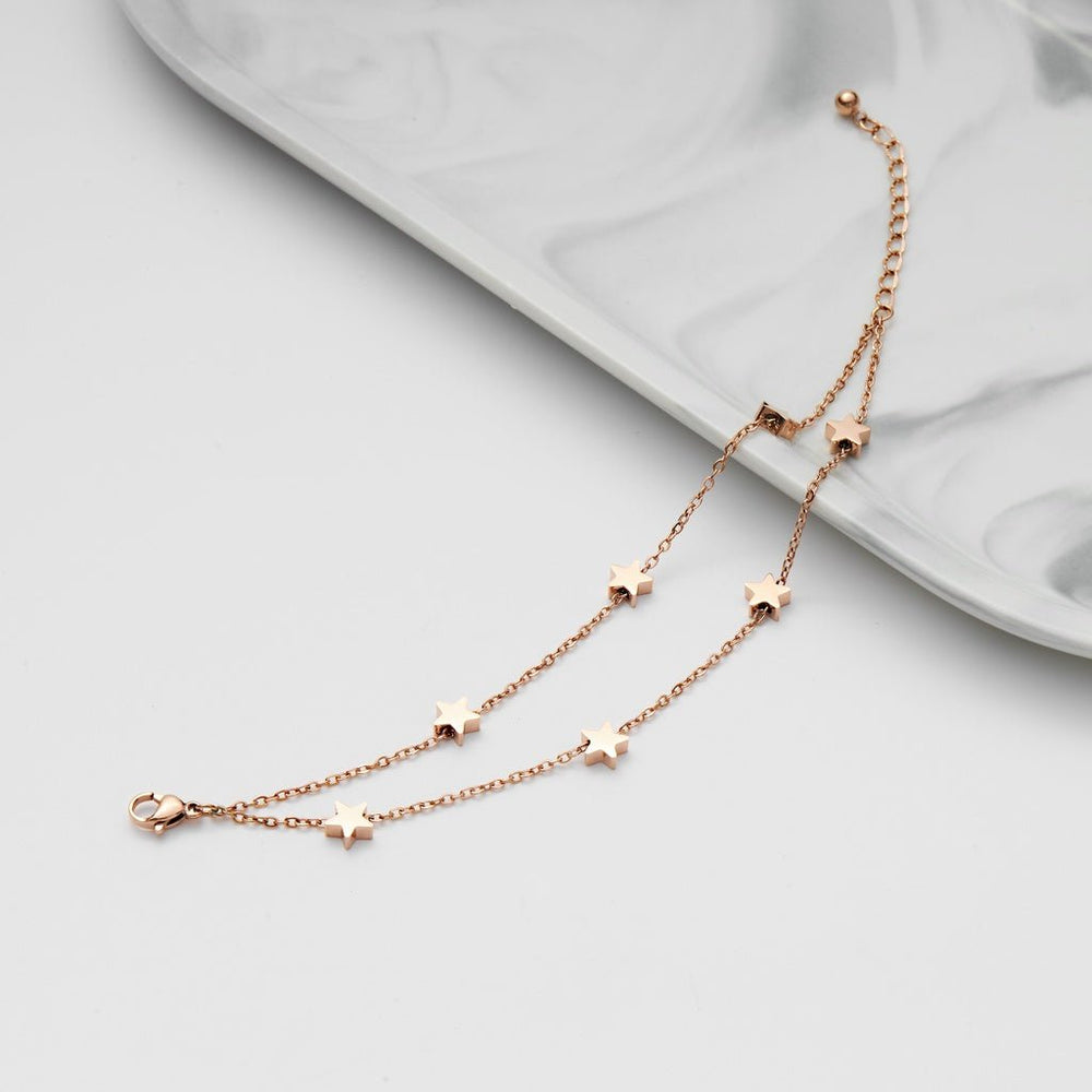 Five Pointed Star Bracelet Rose Gold