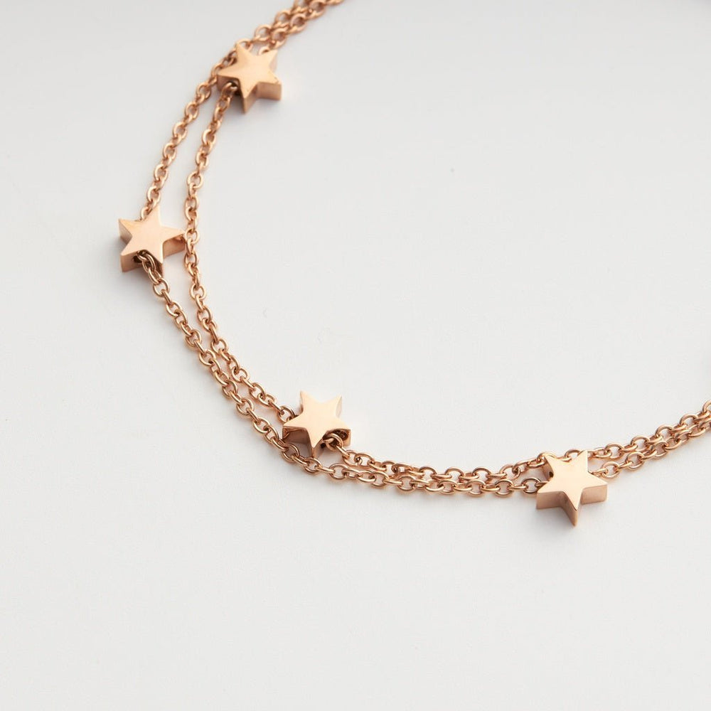 Five Pointed Star Anklet Rose Gold