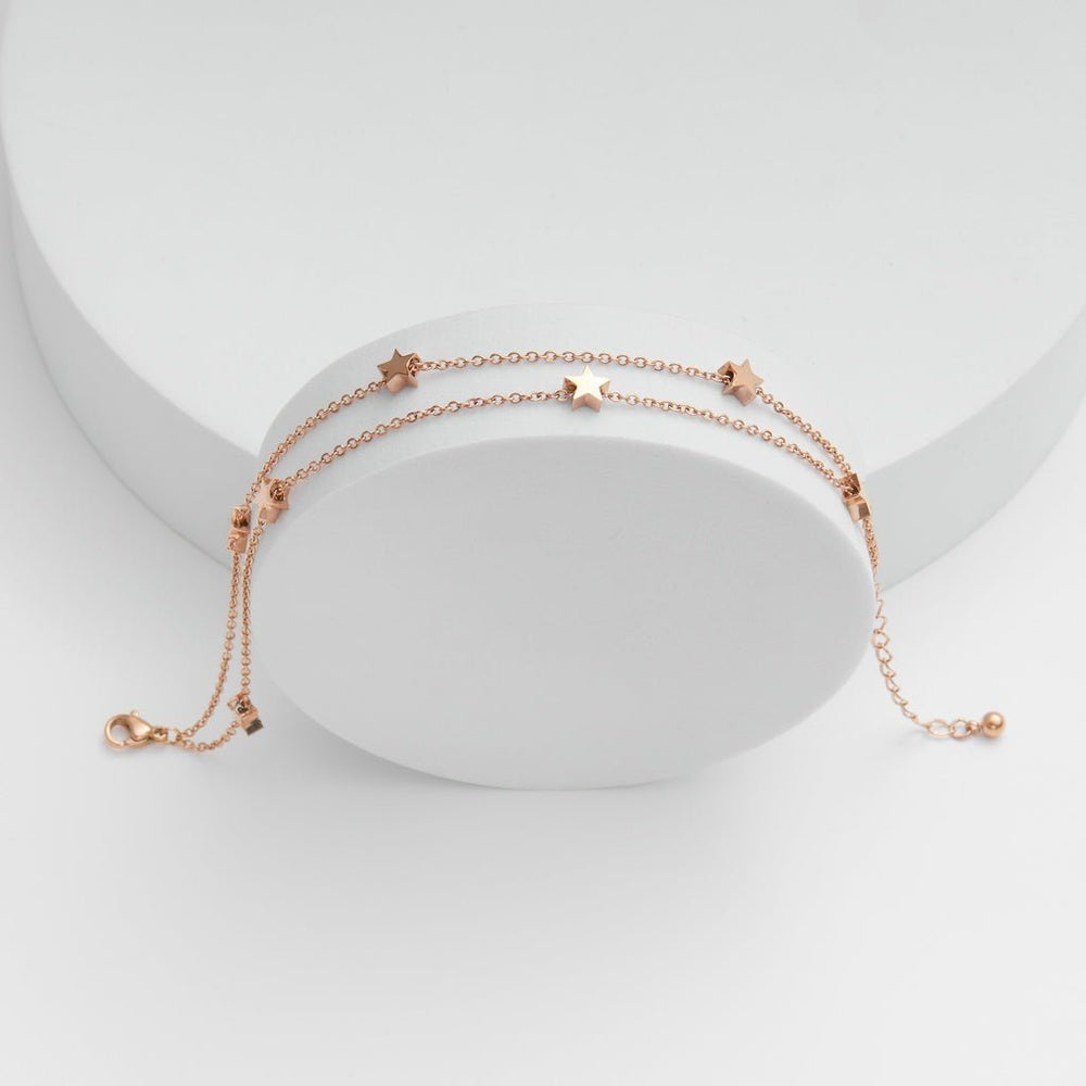 Five Pointed Star Anklet Rose Gold