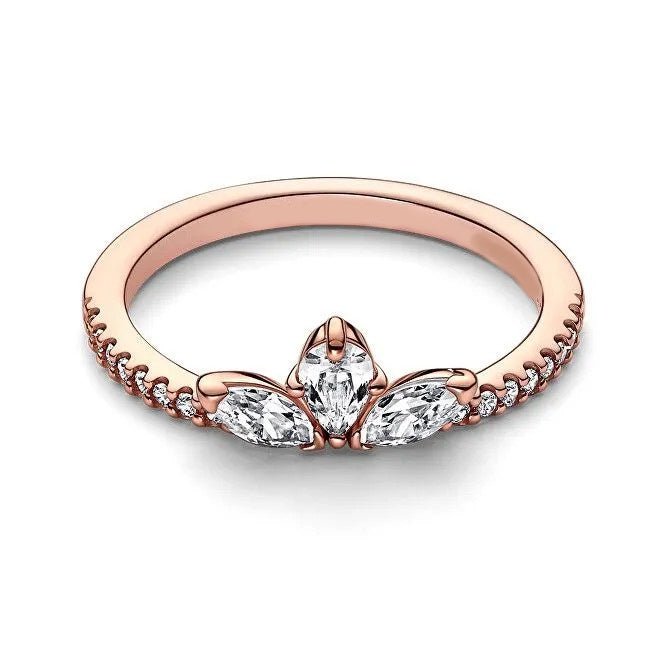 Sparkling Herbarium Cluster Ring Silver Rose Gold