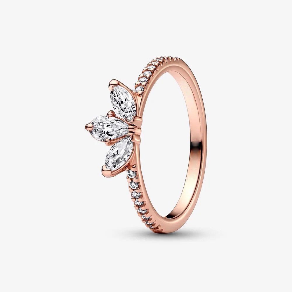 Sparkling Herbarium Cluster Ring Silver Rose Gold
