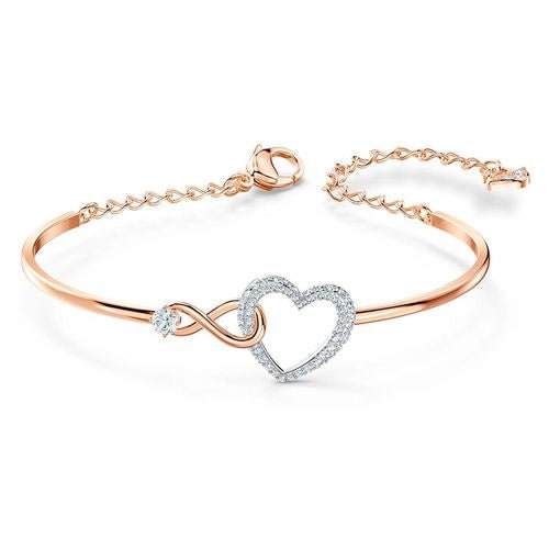 Infinity Heart Bangle Bracelet Rose Gold