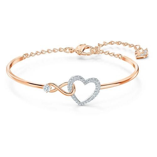 Infinity Heart Bangle Bracelet Rose Gold