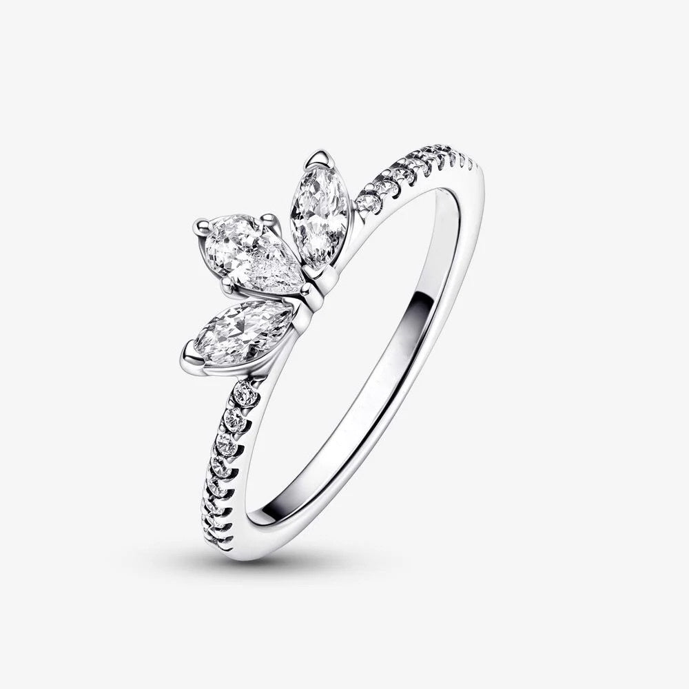 Sparkling Herbarium Cluster Ring Silver