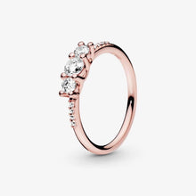 Nhẫn LAMY Clear Three-Stone Rose Gold Ring CDE8072RG - Premium S925 Silver Ring for Women