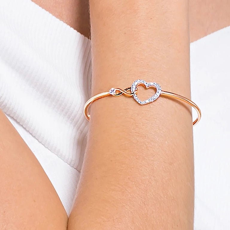 Infinity Heart Bangle Bracelet Rose Gold