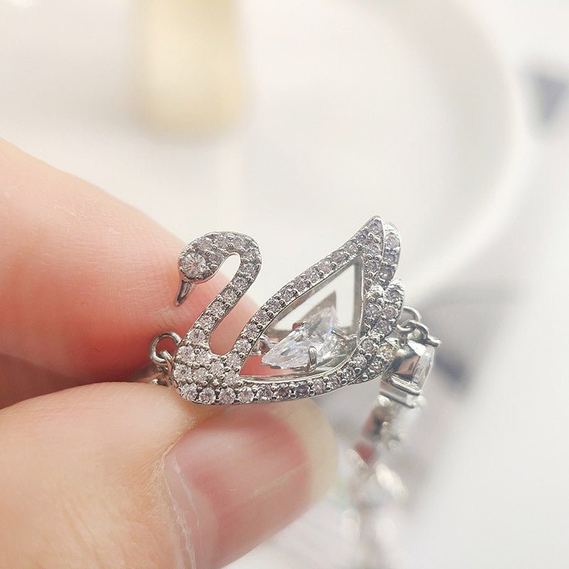Crystal Dancing Swan Bracelet Silver - 2032SV