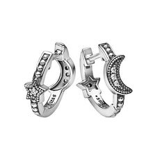 Khuyên tai LAMY Crescent Moon & Stars Beaded Hoop Earrings CDE3051SV