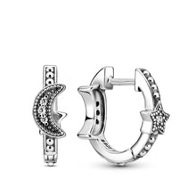 Khuyên tai LAMY Crescent Moon & Stars Beaded Hoop Earrings CDE3051SV