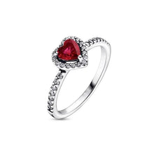 Nhẫn LAMY Red Heart Stone Ring CDE8042RED Women's Silver Ring - Premium S925 ALE Silver