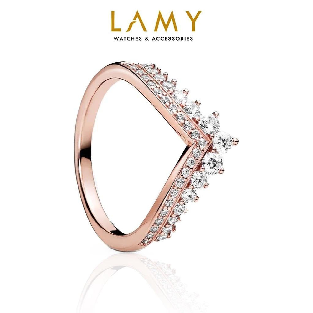 Princess Wishbone Ring Rose Gold