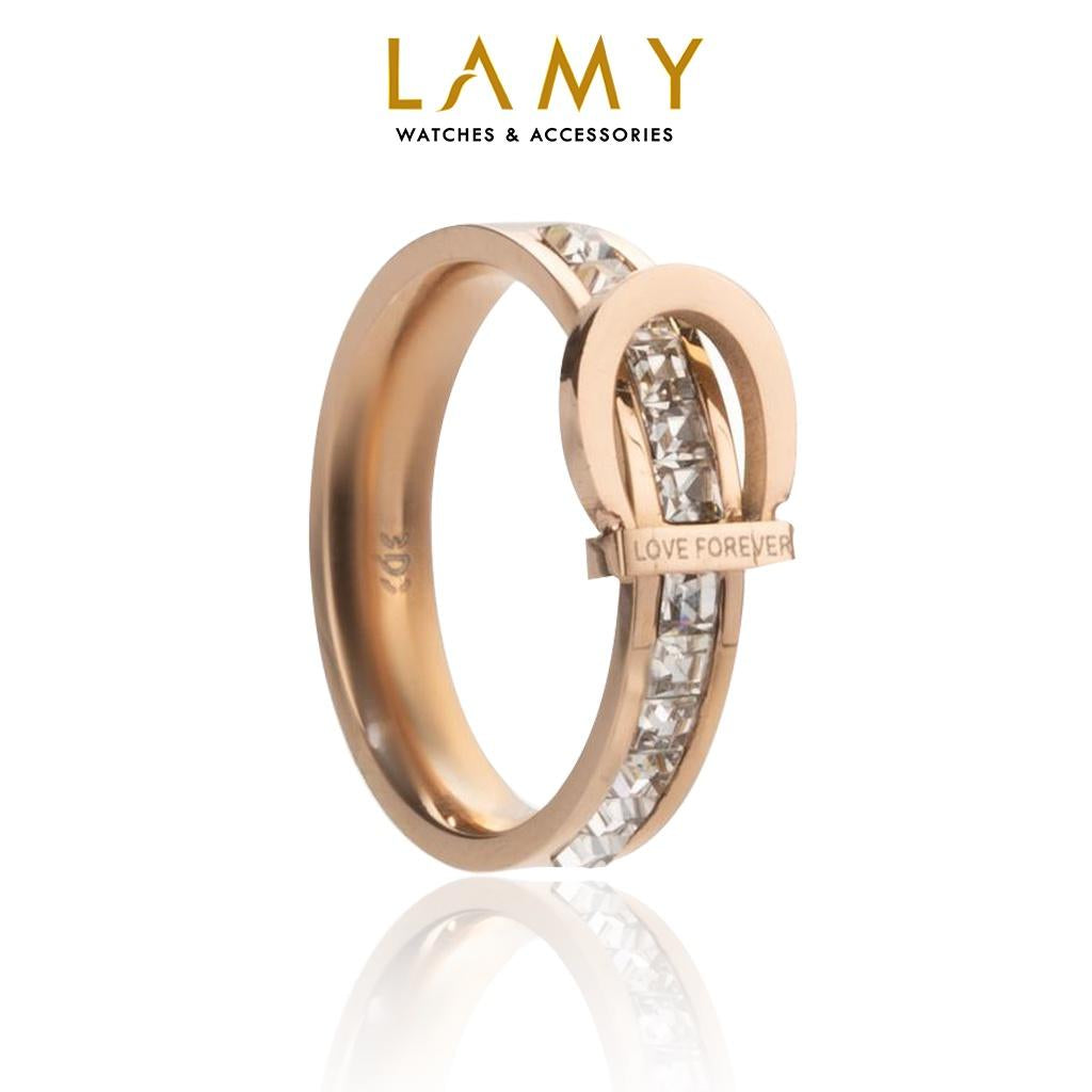 Nhẫn CDE Love Forever Crystal Rose Gold Ring CDE8010