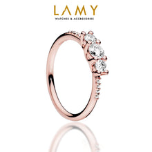 Nhẫn LAMY Clear Three-Stone Rose Gold Ring CDE8072RG - Premium S925 Silver Ring for Women