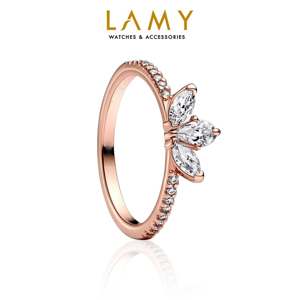 Sparkling Herbarium Cluster Ring Silver Rose Gold