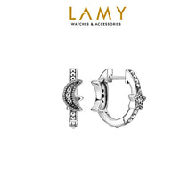 Khuyên tai LAMY Crescent Moon & Stars Beaded Hoop Earrings CDE3051SV