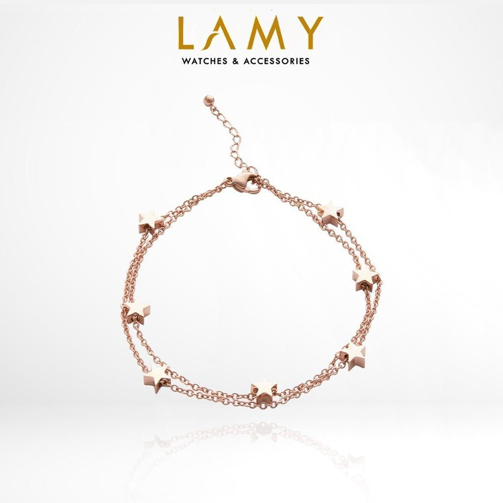 Five Pointed Star Anklet Rose Gold