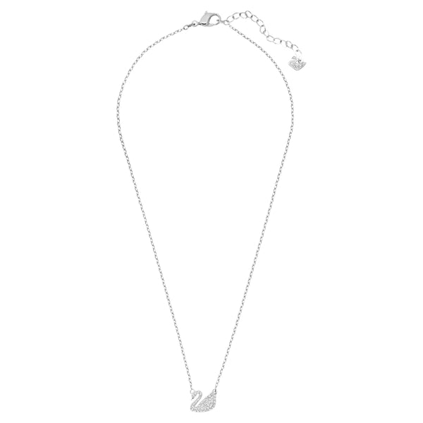 Iconic Swan Necklace Silver White