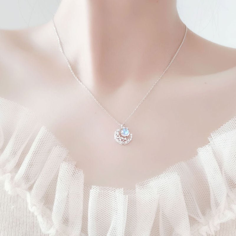 Moonstone Sparkling Necklace Silver - 6068SV