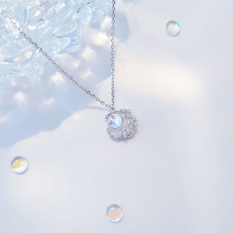 Moonstone Sparkling Necklace Silver - 6068SV