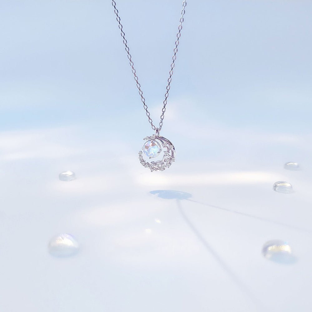 Moonstone Sparkling Necklace Silver - 6068SV