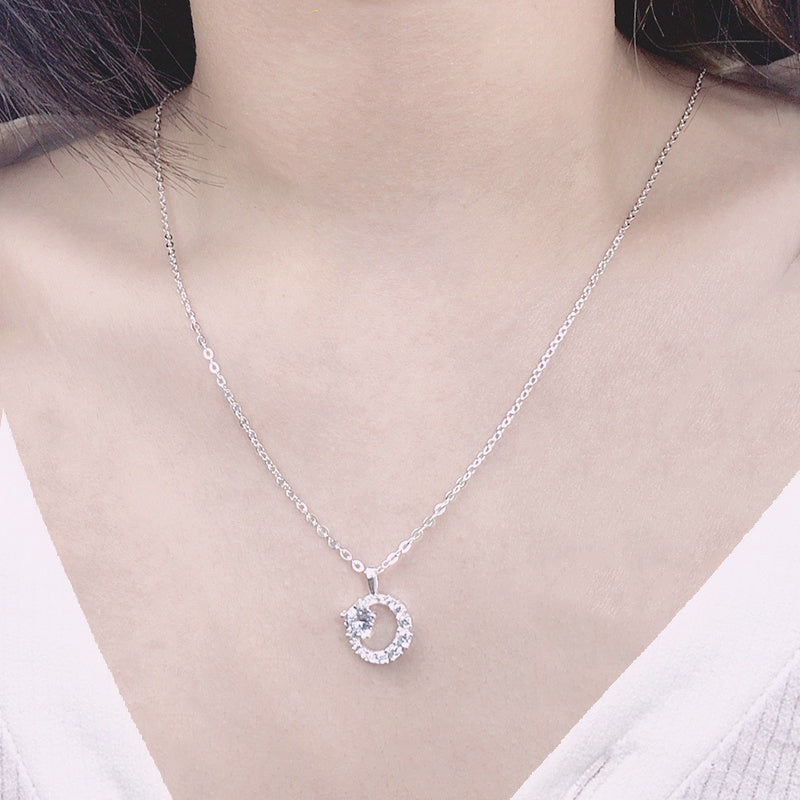 Dây chuyền bạc CDE Sparkling Crystal Moon Necklace Silver CDE6078SV - Dây chuyền nữ bạc ta