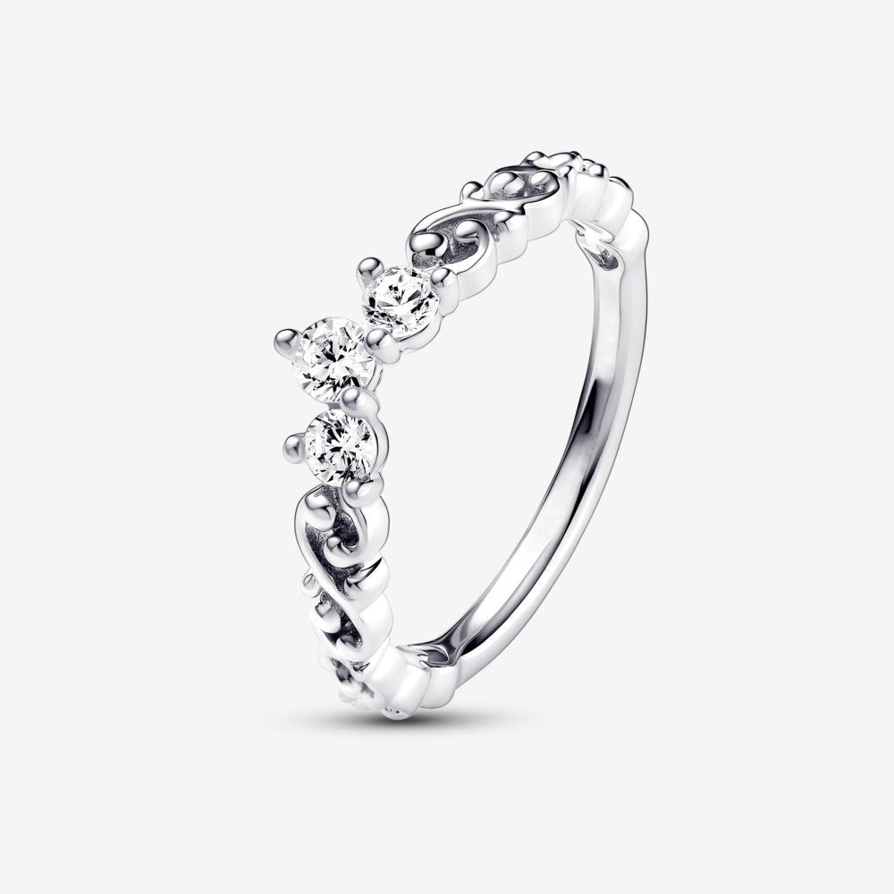 Regal Swirl Tiara Ring Silver