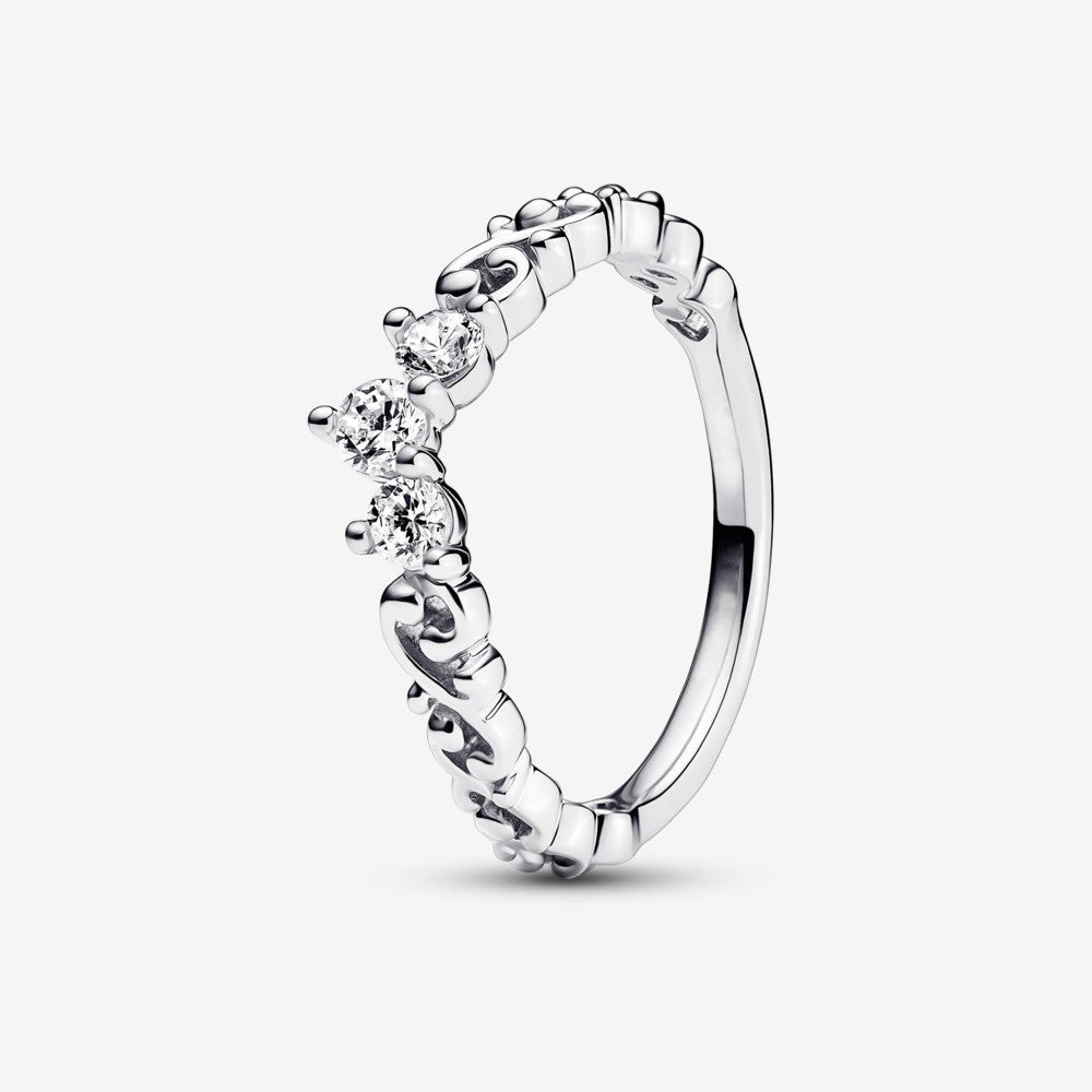 Regal Swirl Tiara Ring Silver