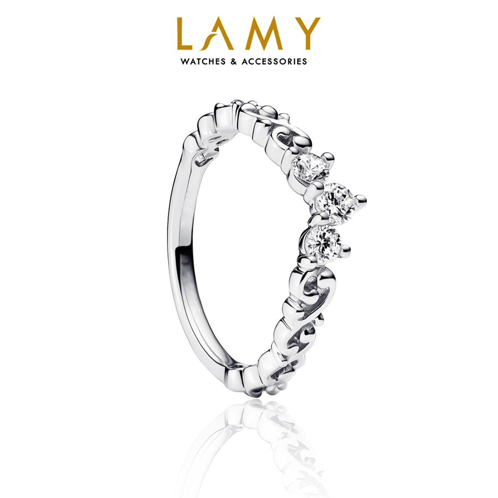 Regal Swirl Tiara Ring Silver