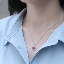 Dây chuyền Radiant Pink Crystal Necklace Silver CDE6090