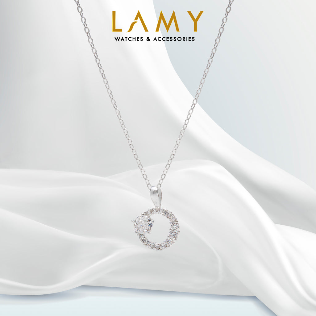 Dây chuyền bạc CDE Sparkling Crystal Moon Necklace Silver CDE6078SV - Dây chuyền nữ bạc ta