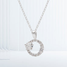 Dây chuyền Sparkling Crystal Moon Necklace Silver CDE6078SV - Women's Silver Necklace