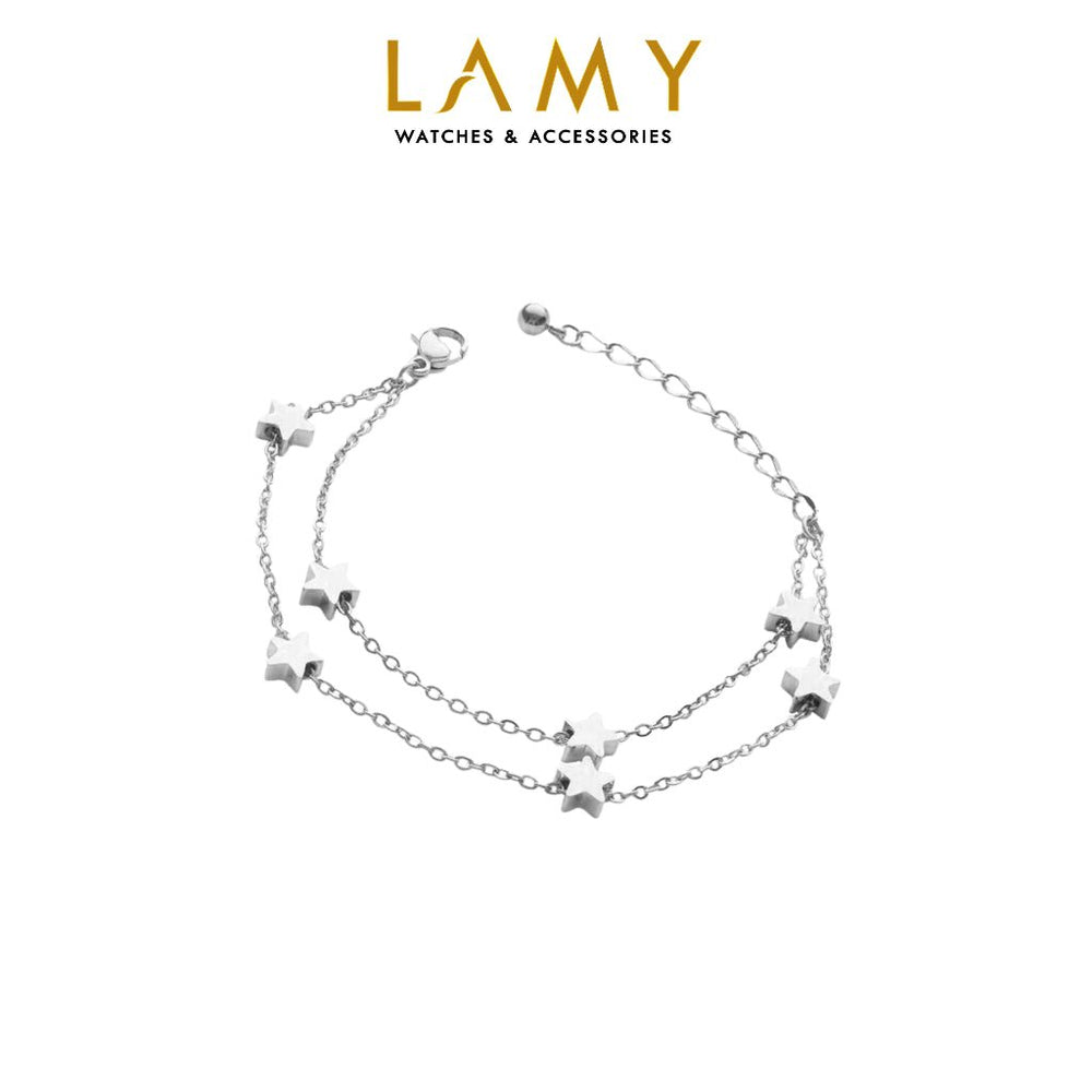 Five Pointed Star Bracelet Silver