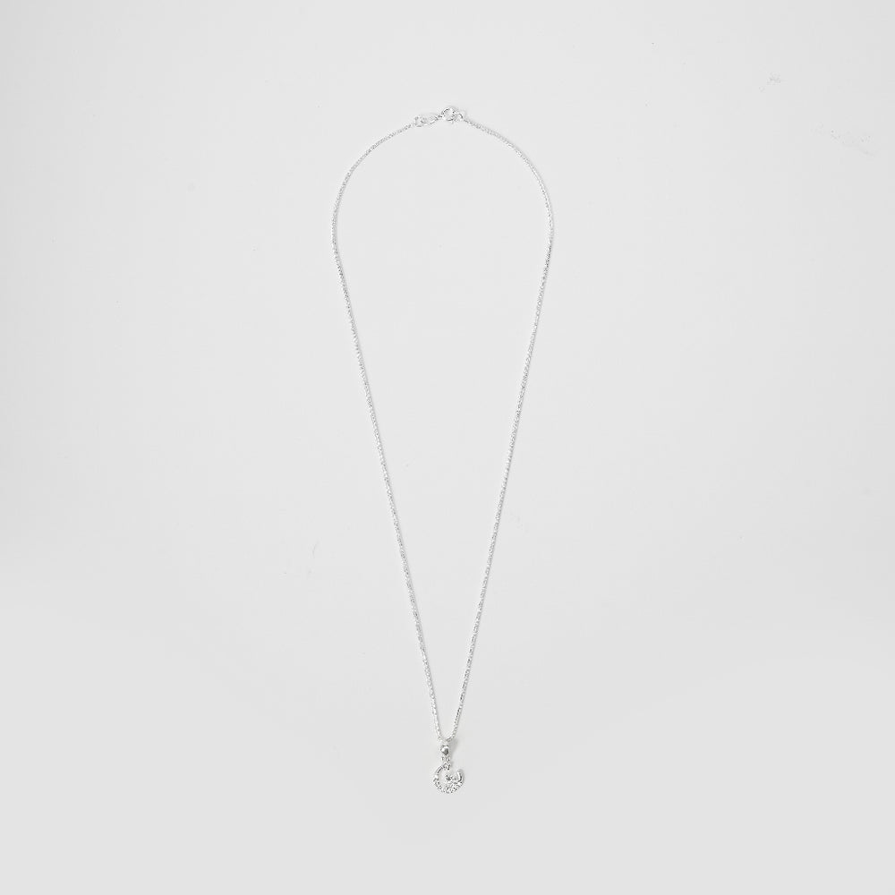 Rhinestones Moon Necklace - 6091