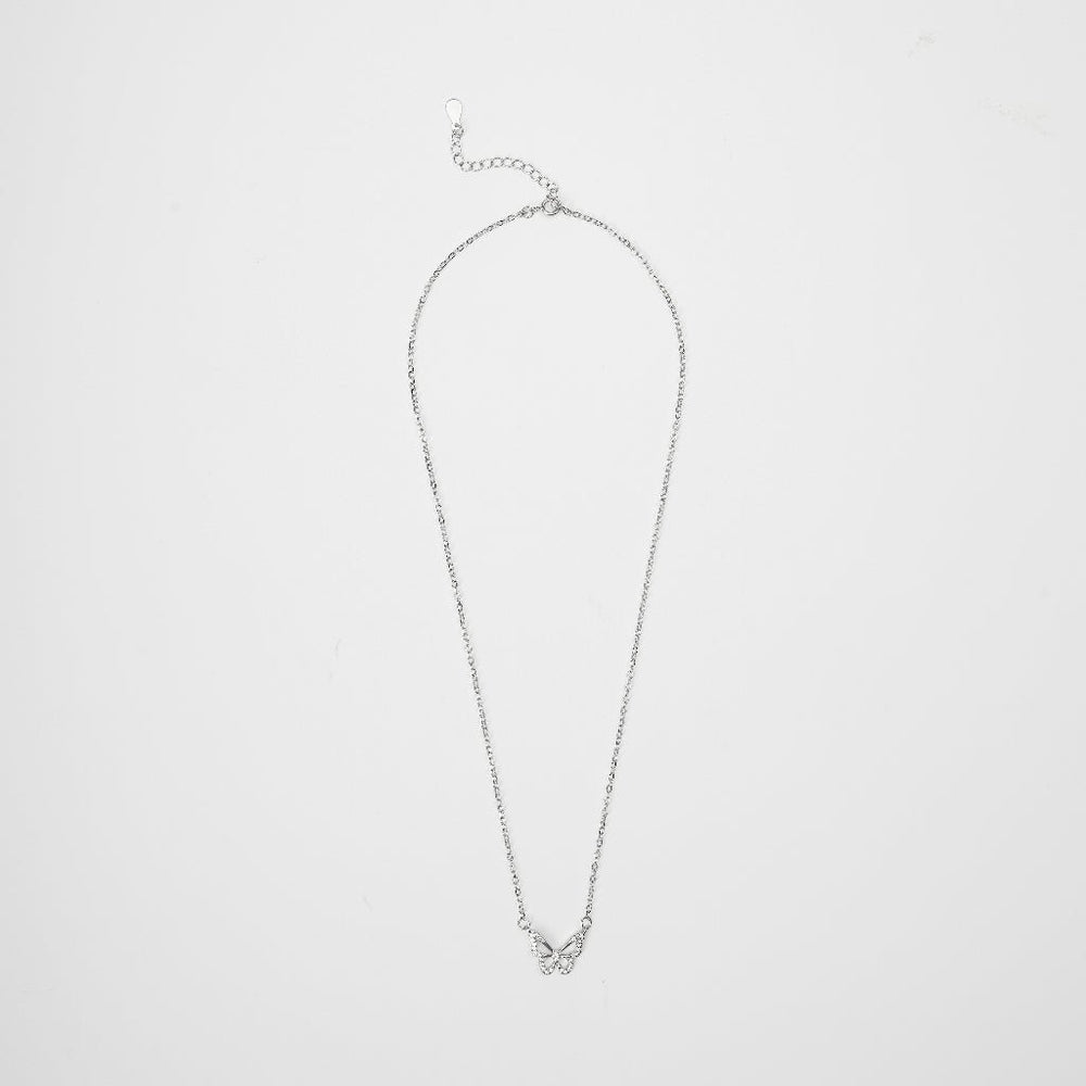 Shiny Butterfly Necklace Silver - 6099SV
