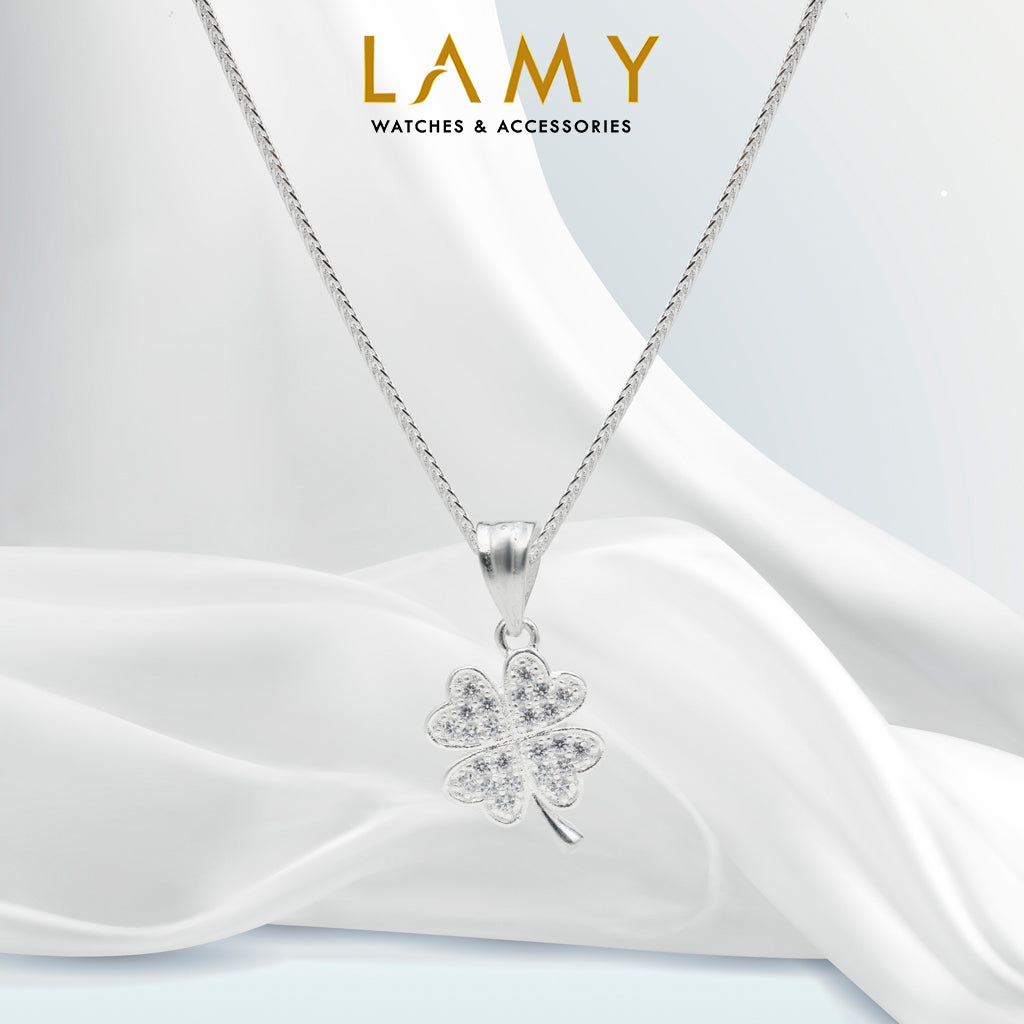 Dây chuyền bạc nữ CDE Lucky Four Leaf Clover Necklace Silver CDE6094