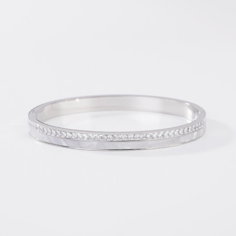 Crystal Pearls Bracelet Silver