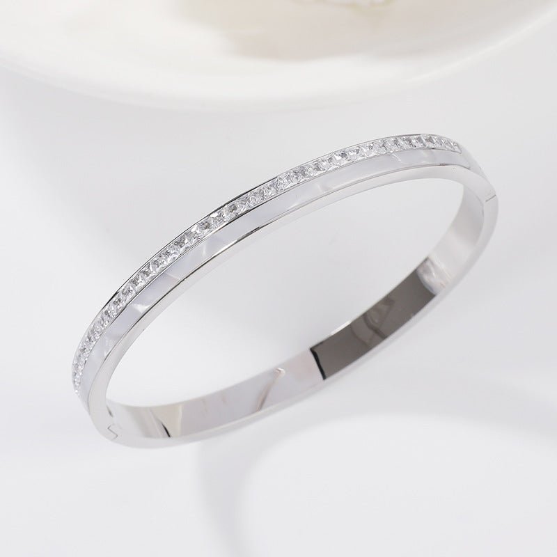 Crystal Pearls Bracelet Silver