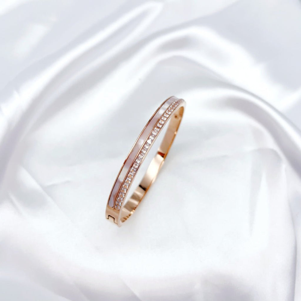 Crystal Pearls Bracelet Rose Gold