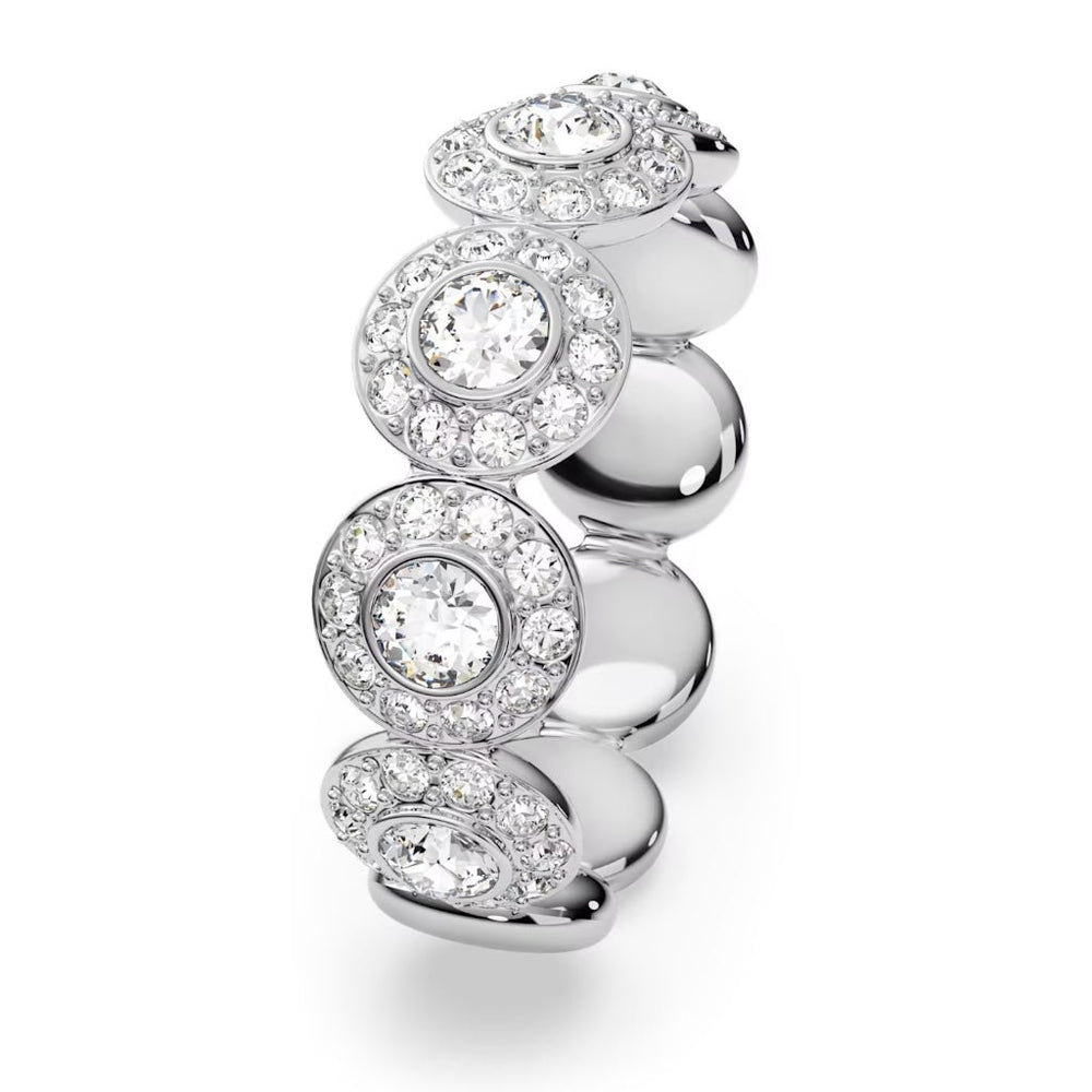 Angelic Round Cut Ring Silver, đai nhẫn ghép các đĩa tròn nối nhau